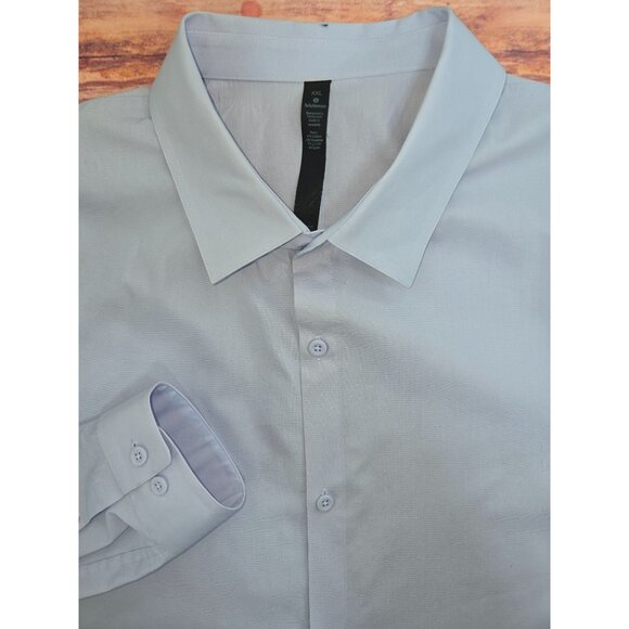 Lululemon Mens New Venture Button-Up Slim Fit Shirt XXL Starch Blue - Picture 4 of 7